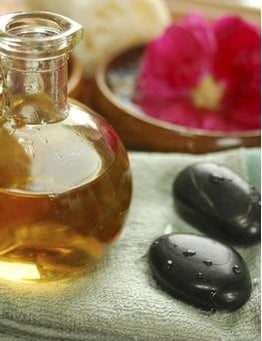 olejek i kamienie do masażu