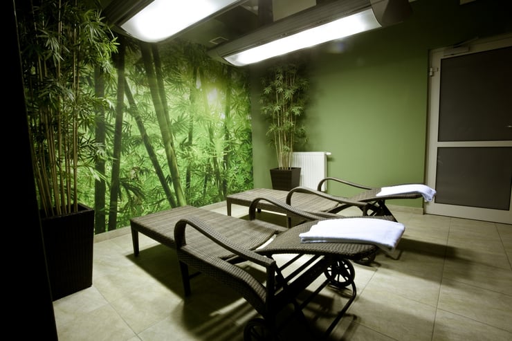 zielony pokój relaksu