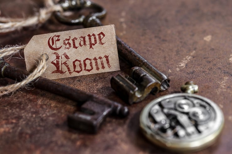 klucze z napisem escape room