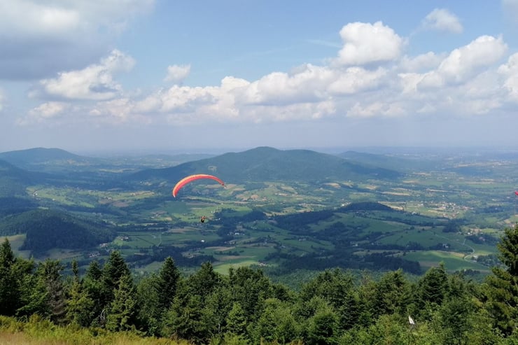 paralotnia wysoko w górze