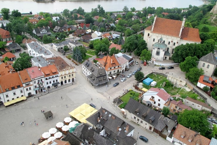 Rynek w Kazimierzu Dolnym z lotu ptaka