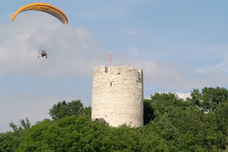 motoparalotnia i baszta w kazimierzu dolnym